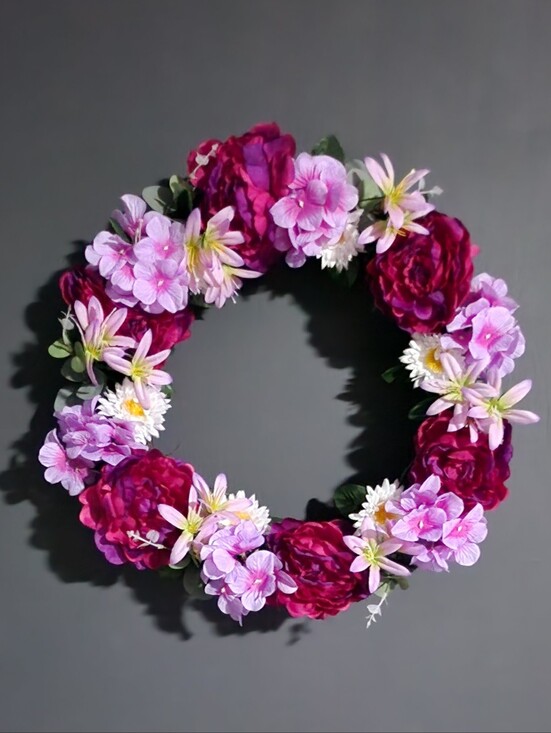 Other - Pink & Magenta Floral Wreath - Decorative Flower Ring